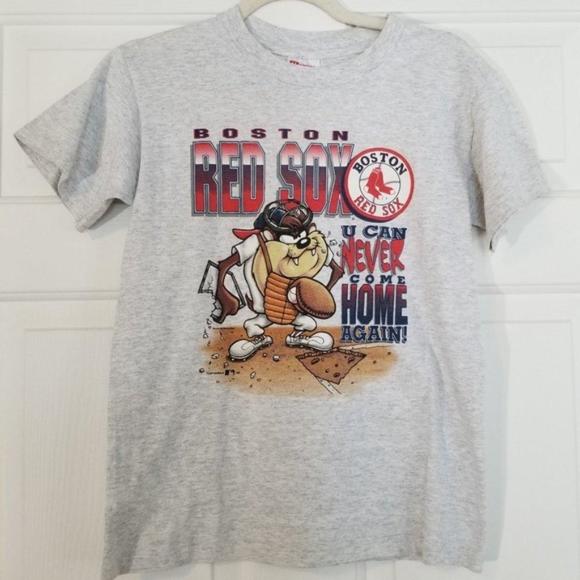 Vtg Boston Red Sox Looney Toons Taz Tshirt You Can Never Come Home Again Tee 90S - Picture 1 of 4